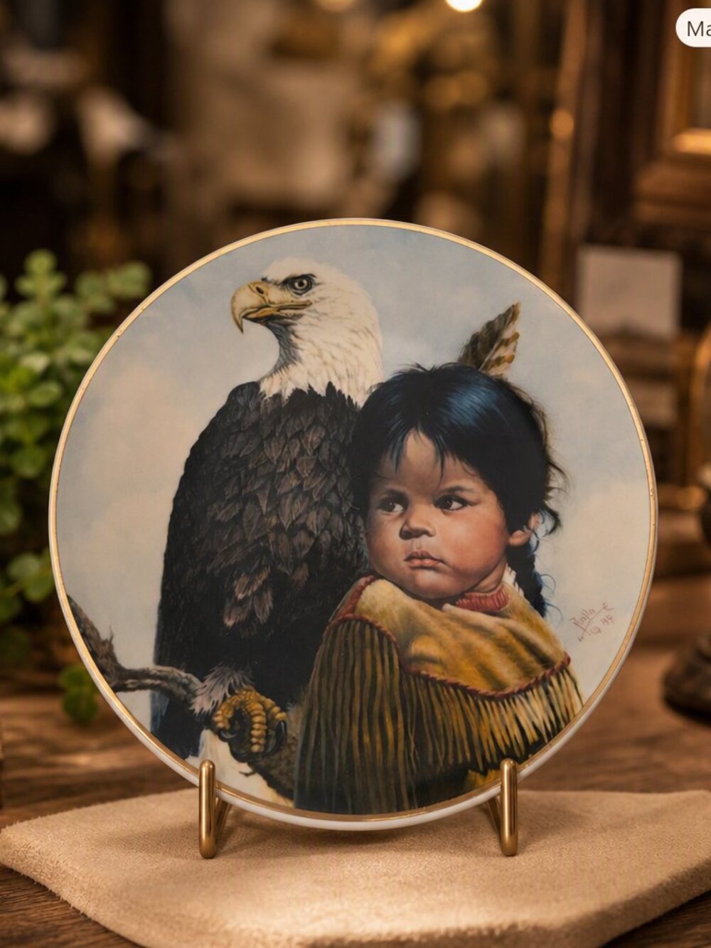 Vintage 1986 Brave & Free By Perillo Collector's Plate
